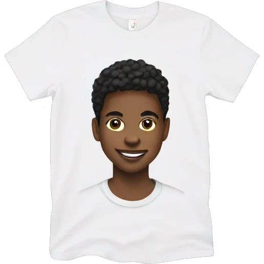 Black teenager wearing a white cherry graphic tee emoji