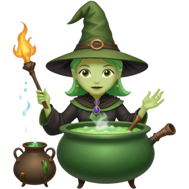 green witch cooking potion emoji