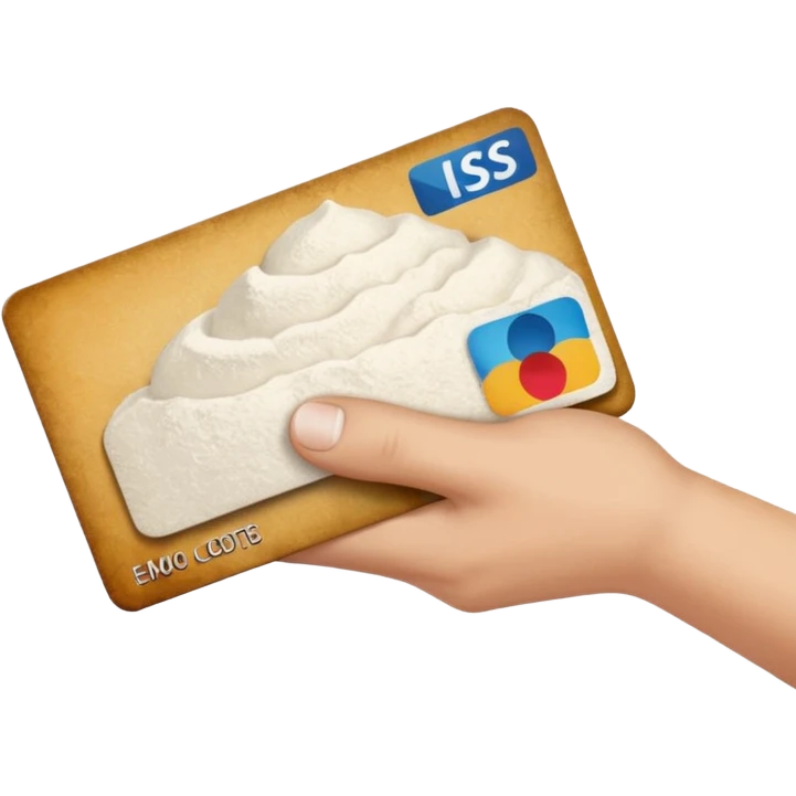 create a emoji with credit card in hand and a pile of flour  emoji