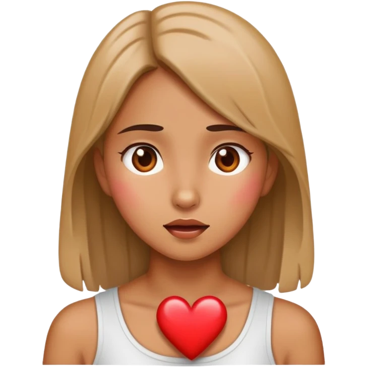 Girl with heart thumping emoji