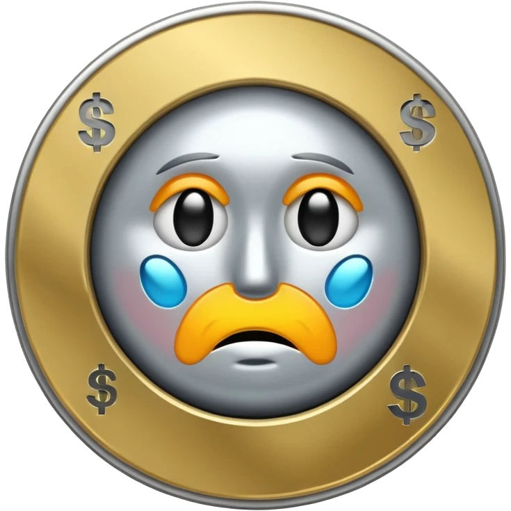 a dollar sign with a sad face emoji