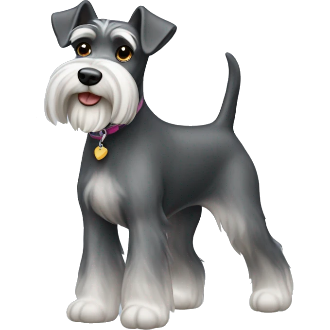 girl walking miniature schnauzer  emoji