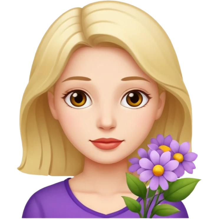 Mulher com flores emoji