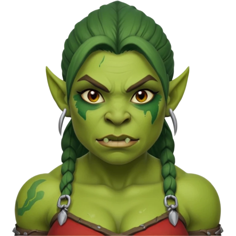naked female Orc with big tits and wet pussy emoji