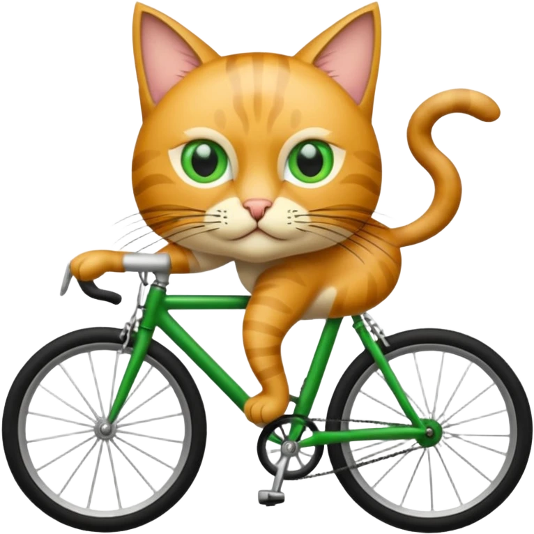 Eine Katze auf einem rennrad von vorne emoji