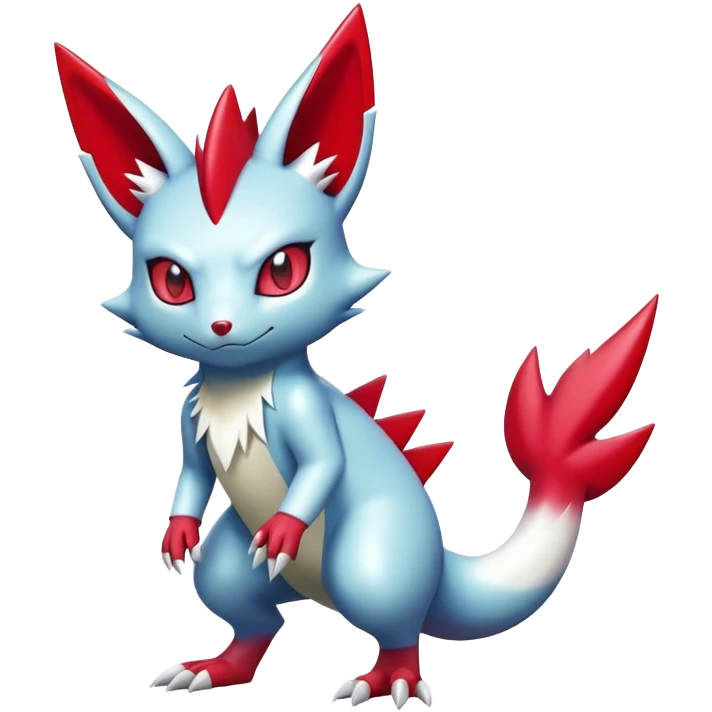 Cool Shiny Digimon-Sneasel-Zangoose-hybrid full body emoji