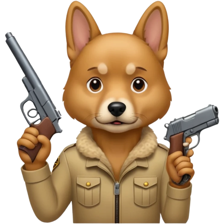 Dog with a gun emoji
