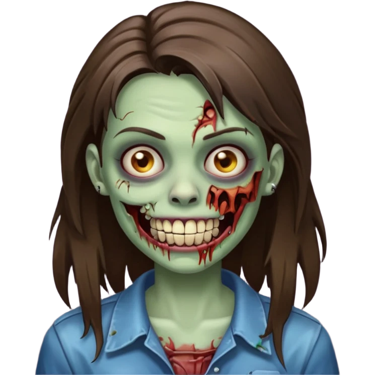 zombie with Brunette  hair and grillz  emoji