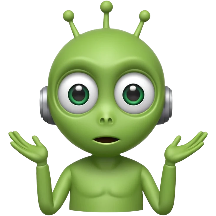 Little Green Men alien from Toy Story, saying 'ooooo' emoji