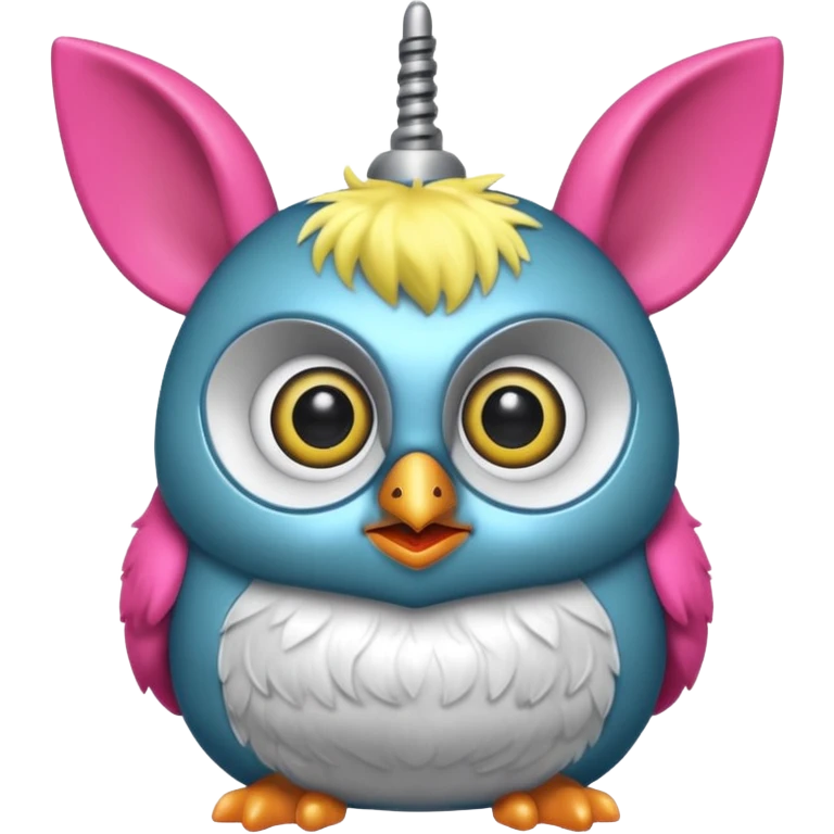 Furby 2012 with clear antena 1 on head and tiny beak emoji