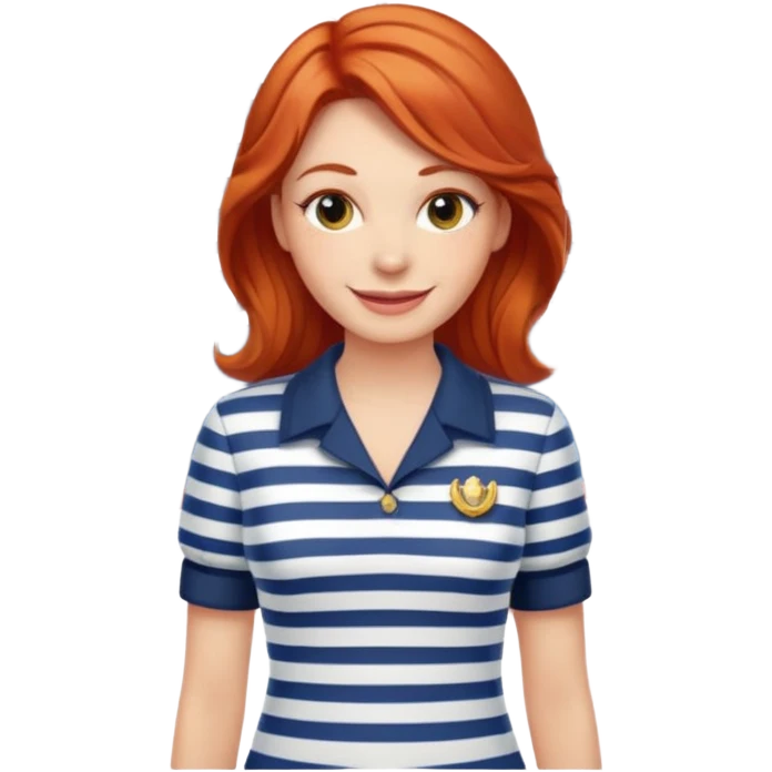 red headed woman with a cruise ship in the background emoji