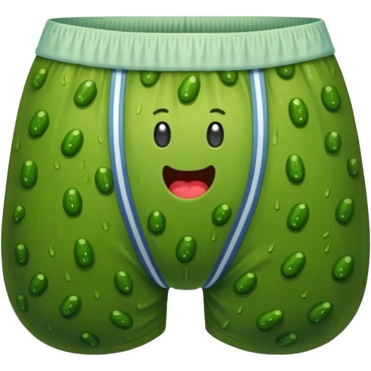 A pickle wearing underwear emoji