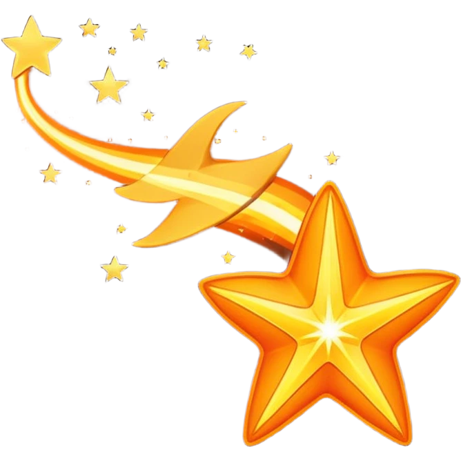 Bright shooting star emoji