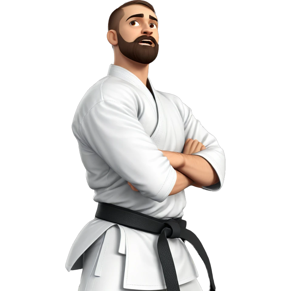 focused male in martial arts emoji