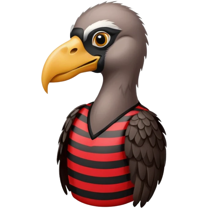 a vulture wearing a Flamengo shirt emoji