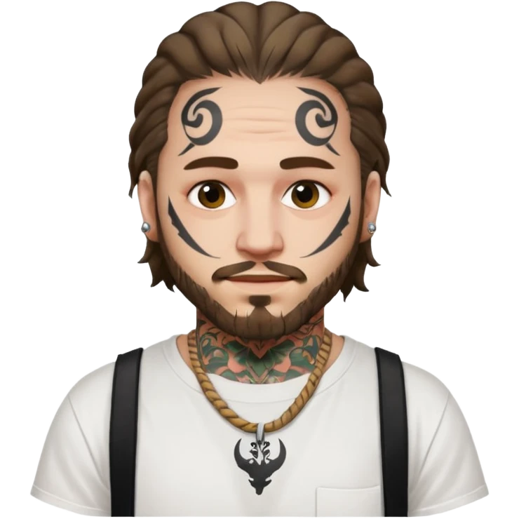 face tattoo post malone emoji