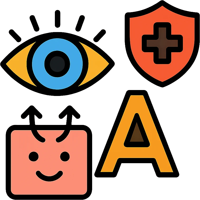 Vitamin A benefits: normal healthy eye, regenerating normal skin cells, and immune system shield emoji