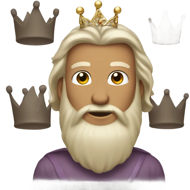 A men with beard and long hair with a princess crown  emoji
