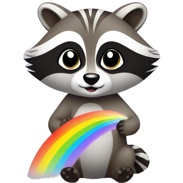 Racoon with blessing rainbow emoji
