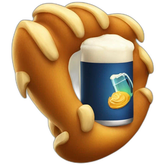 bear claw with a beer emoji