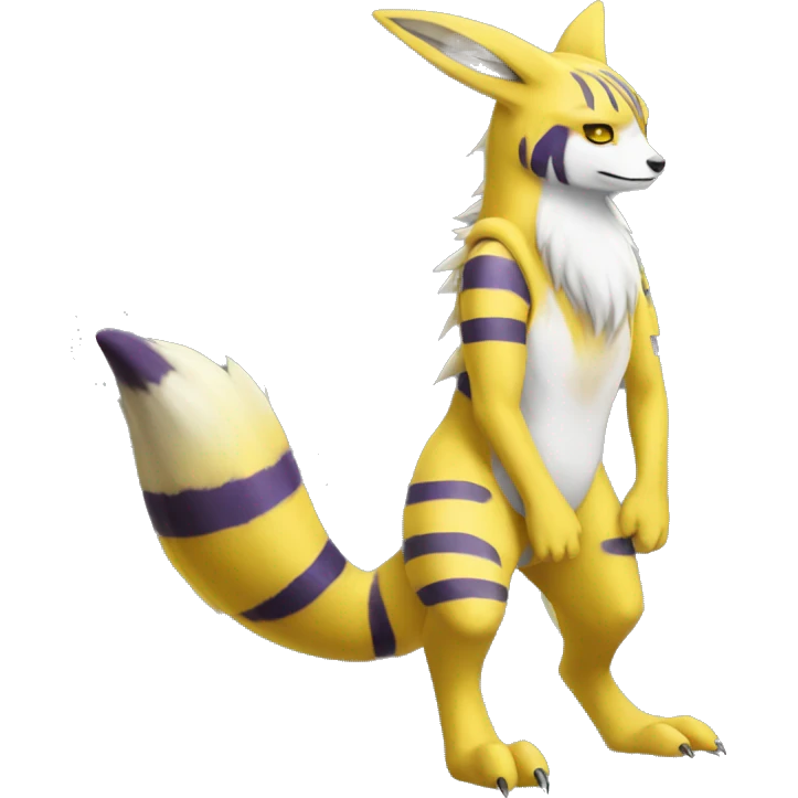 Lombax-Renamon full body with stripes and spots emoji