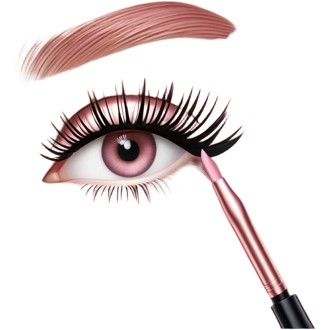 um rímel da marca Maybelline, da linha Lash Sensational Sky High. A embalagem é cilíndrica, em tom metálico rosé (rose gold), com a palavra "HIGH" em relevo na tampa e o nome da linha e da marca impressos na parte inferior do tubo. A escova aplicadora está visível, com cerdas finas e flexíveis, desenhadas para alongar e dar volume aos cílios. O design é moderno e elegante, refletindo a proposta do produto de oferecer cílios longos e impactantes. emoji