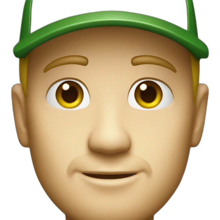 white man with john-deere logo cap emoji