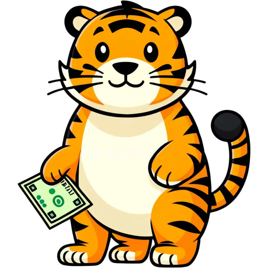 Tigre con billetes emoji