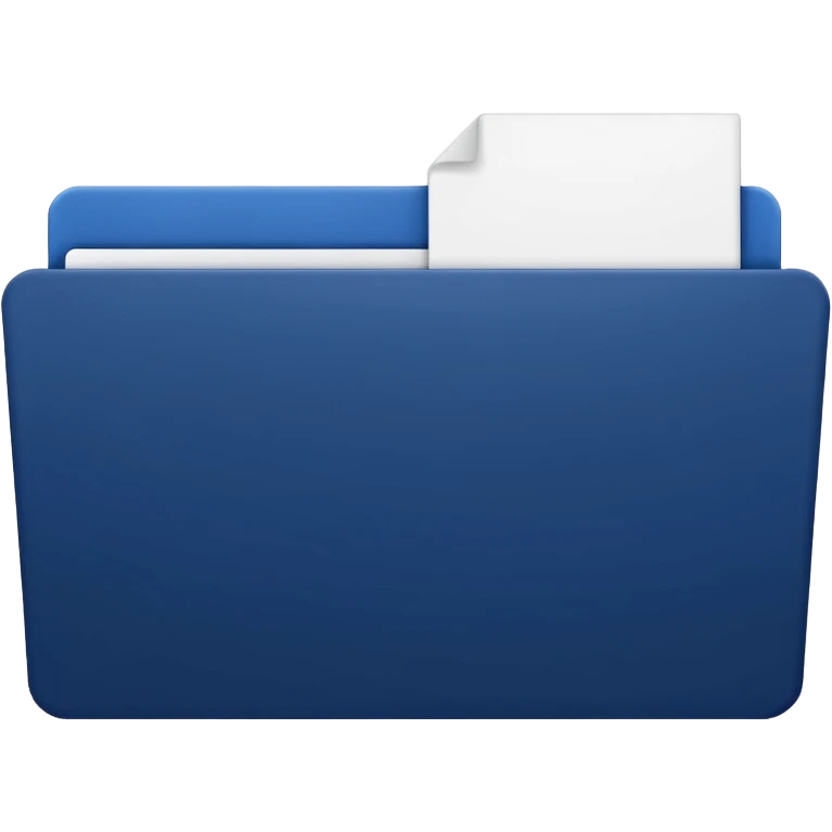a dark blue file with white paper blank name label on it emoji