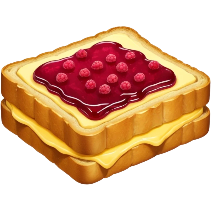 a slice of bread with butter and raspberry jam emoji