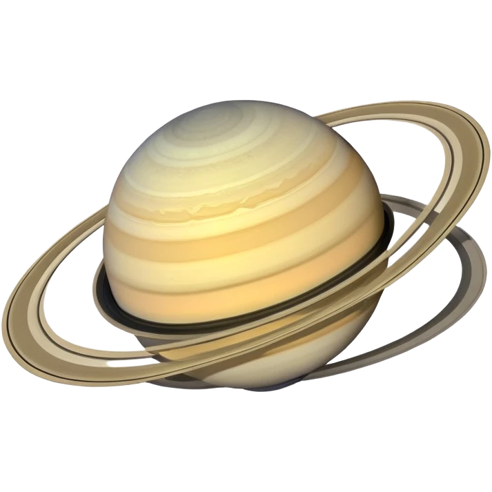 Saturn is a round planet realistically emoji