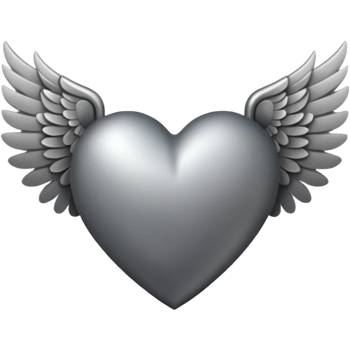 grisgray heart with wings  emoji