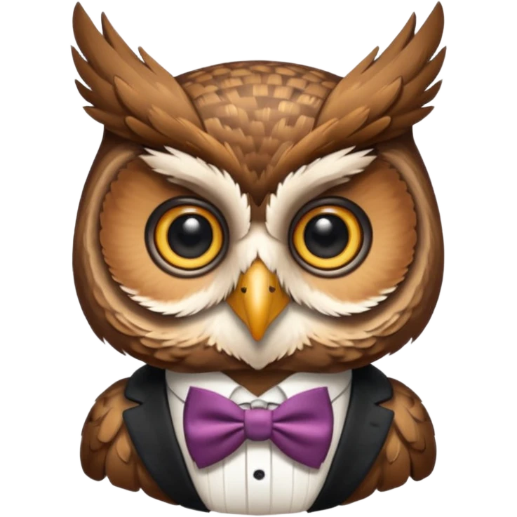 owl wearing bow tie emoji