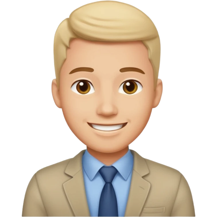 An outgoing office worker male in his late 20s, cheerful image emoji