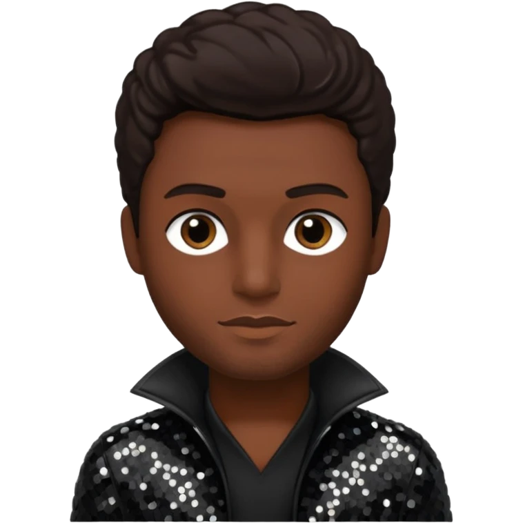 Michael McCary from Boyz II Men with dark brown hair, black sequin outfit emoji