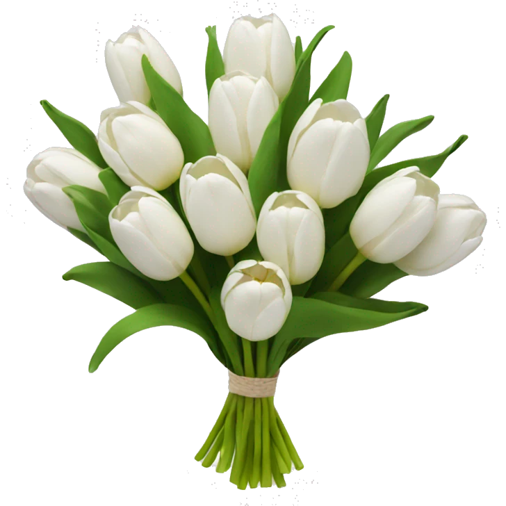 white tulip bouquet  emoji