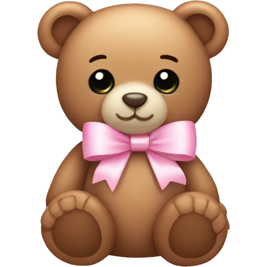 Teddy bear with light pink bow  emoji