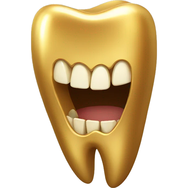 Gold tooth with a gold tooth emoji