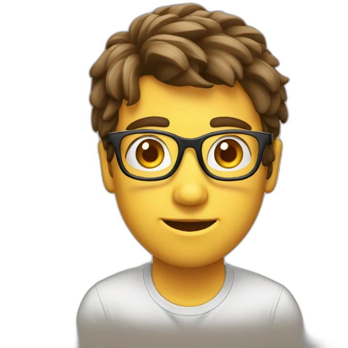 Nerd studying hard emoji