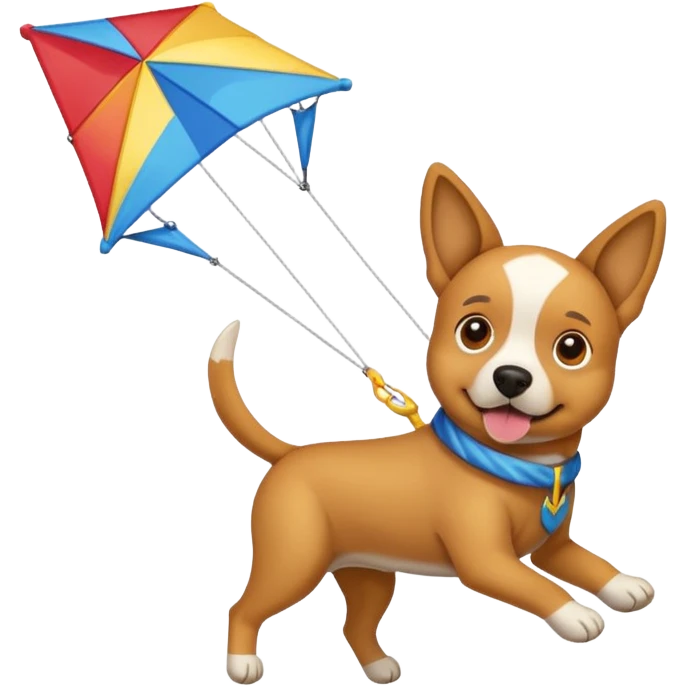 Perro en una cometa emoji