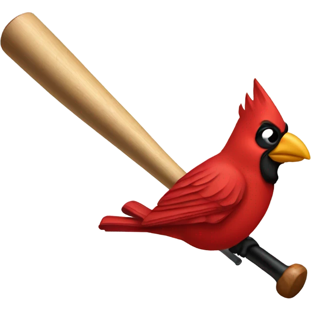 Cardinal on a baseball bat emoji