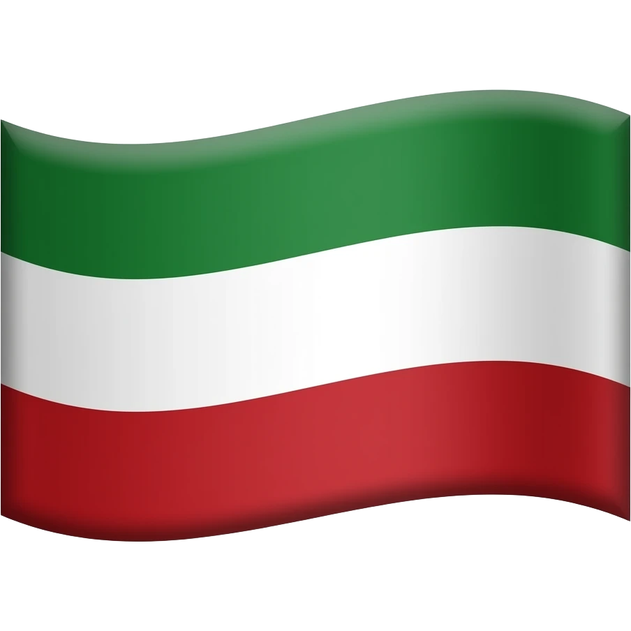 Нарисуй эмодзи флаг Татарстана наверху темно Зеленый широкая полоса 1,25. в середине белая узкая полоса .и внизу темно красный широкая 1.25 как наверху зеленая emoji