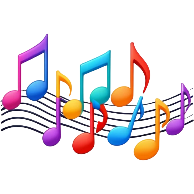music beats with sound waves and musical notes emoji