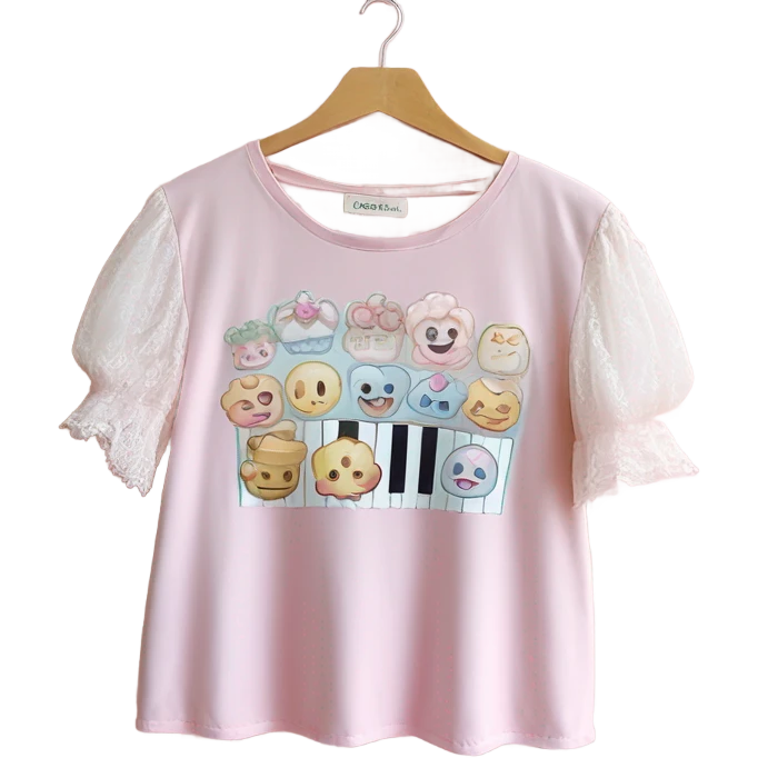 Kawaii Jfashion top on hanger style of mezzo piano and Liz Lisa  emoji