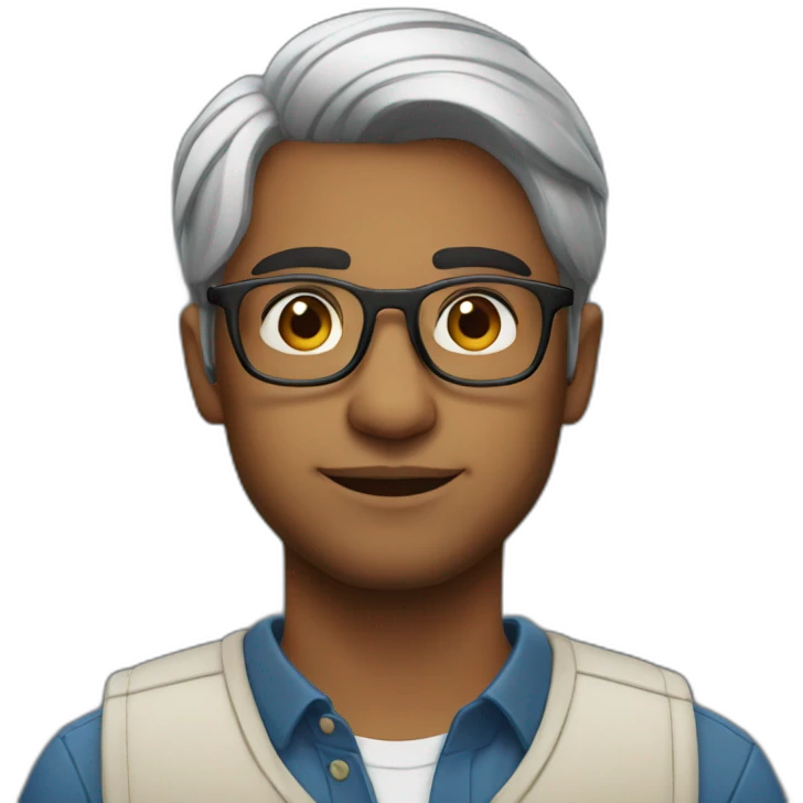 27 year old Indian man with glasses emoji