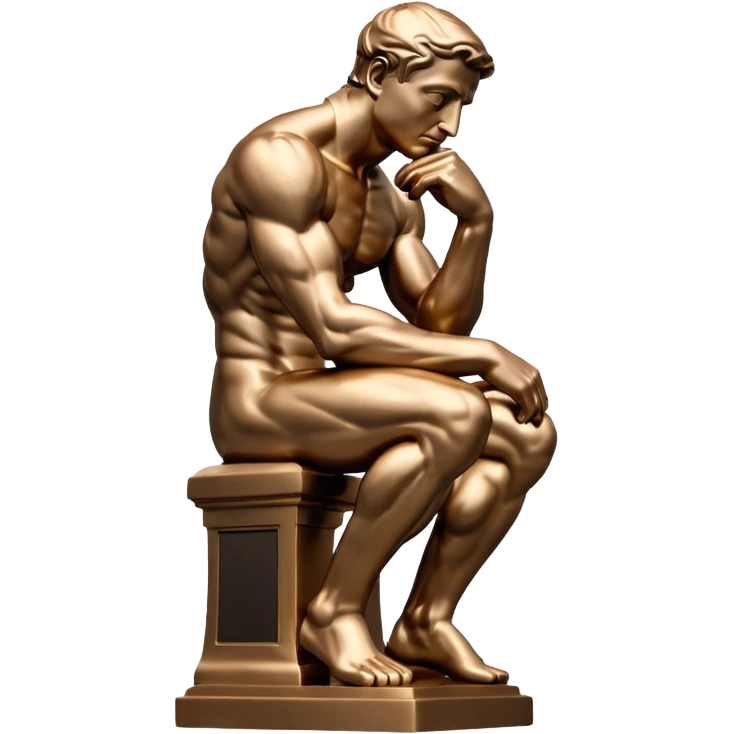 simple minimalistic the thinker statue emoji