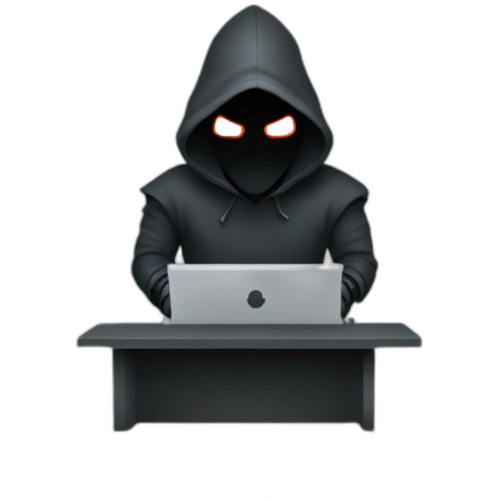 evil hacker hammering on keyboard emoji
