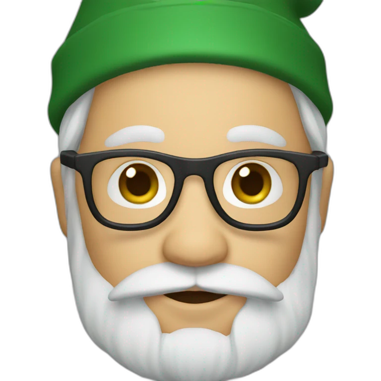 dwarf with green hat and glasses emoji