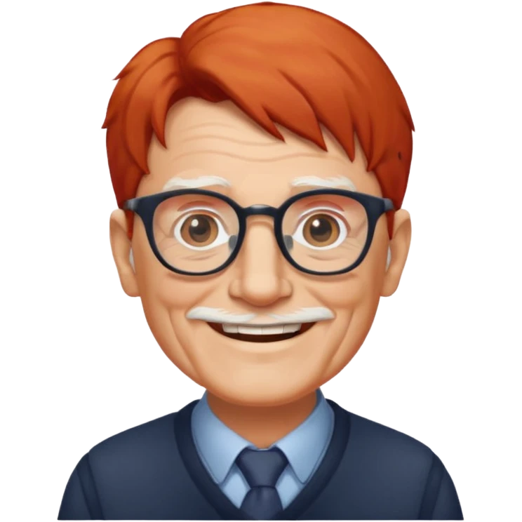 red-haired old man wearing glasses emoji