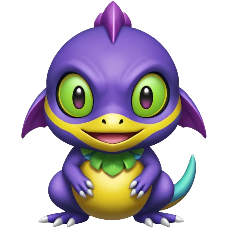 Elemental shimmering lucky charming smiling cute Croagunk-Dragalge-Hawlucha-Pokémon-Fakémon-hybrid-creature emoji
